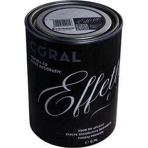 Vopsea decorativa interior Coral Effetto, pe baza de apa, cremona 0.9 l