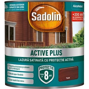 Lazura satinata Sadolin Active Plus, teak, 0.75 l
