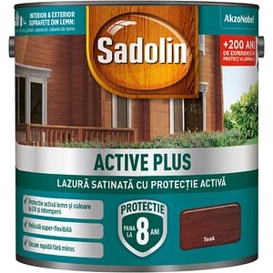 Lazura satinata Sadolin Active Plus, teak, 2.5 l