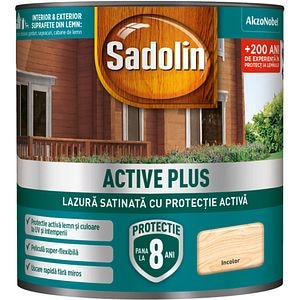Lazura satinata Sadolin Active Plus, incolor, 0.75 l