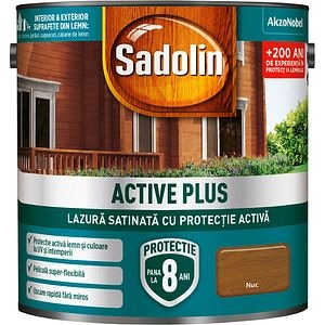 Lazura satinata Sadolin Active Plus, nuc, 0.75 l
