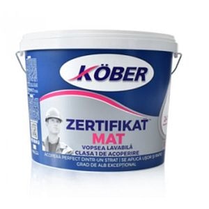 Vopsea lavabila Kober Zertifikat, alb mat, 15 L, Interior