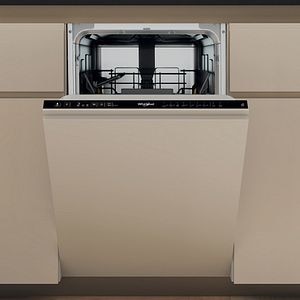 Masina de spalat vase incorporabila WHIRLPOOL WH2IC10BS7LA0, 6th Sense, 10 seturi, 9 programe, 45 cm, Clasa C, panou comanda negru