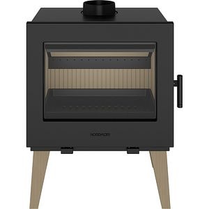 Semineu pe lemne NORDFLAM Skane, fonta, 9kW, 60 x 40 x 80.5 cm, negru