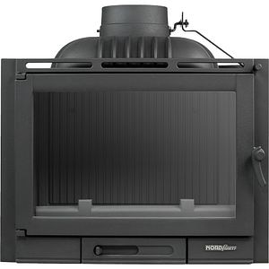 Focar semineu NORDFLAM Corno, fonta, 13kW, 66.2 x 36.5 x 64.7 cm, negru