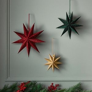 Decoratiune Craciun model Stea, 3 bucati