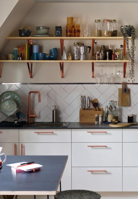 Bucatarie modulara - Configuratie fixa - Alb foarte lucios