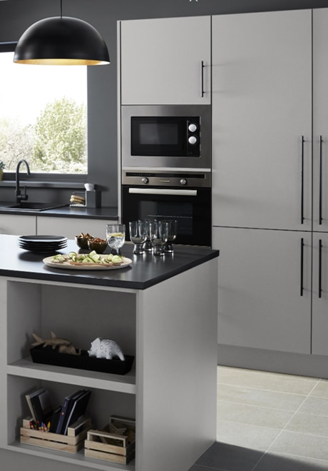 Bucatarie modulara - Configuratie fixa - Gri mat