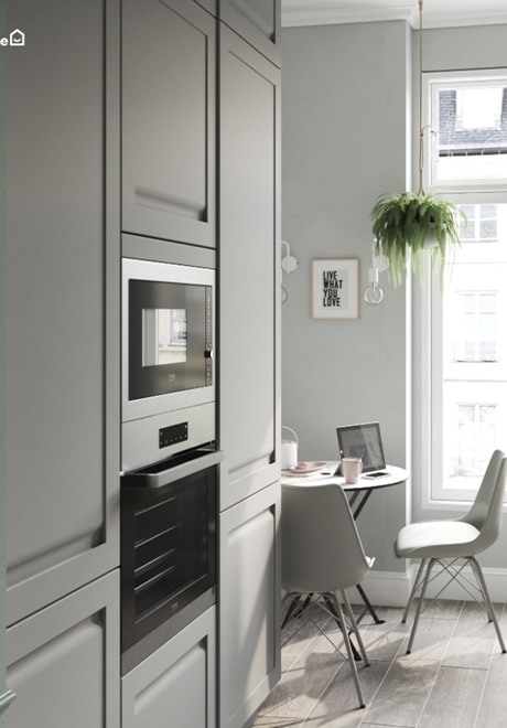 Bucatarie modulara - Configuratie fixa  - gri deschis mat