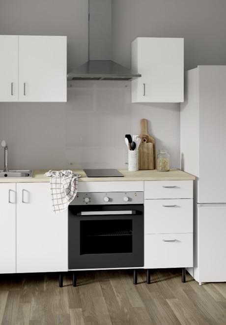 Bucatarie modulara - Configuratie fixa - Alb