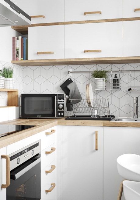 Bucatarie modulara - Configuratie fixa - Alb lucios