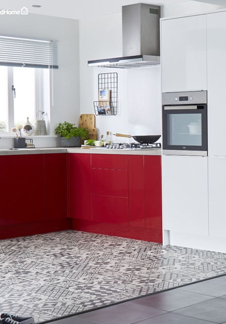 Bucatarie modulara - Configuratie fixa - Rosu lucios